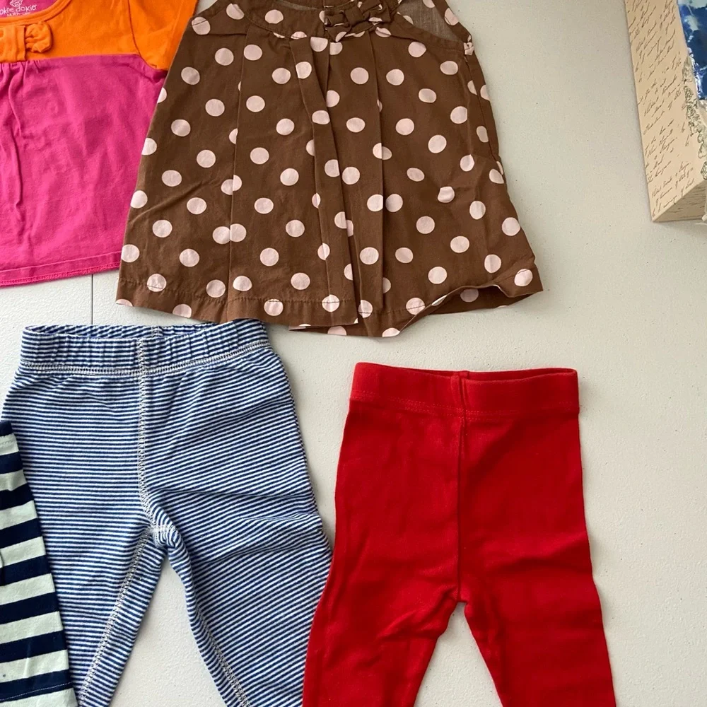 EUC BUNDLE baby girl’s Carter’s Okie Dokie crazy8 tank tops shirts leggings 12 m